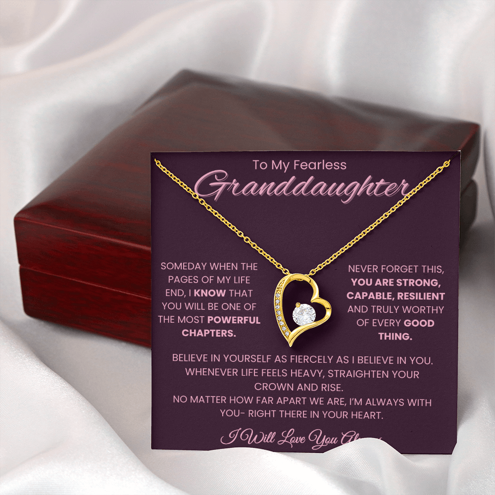 To My Fearless Granddaughter – Empowering Message Card | Strong, Resilient & Loved | Forever Love Necklace