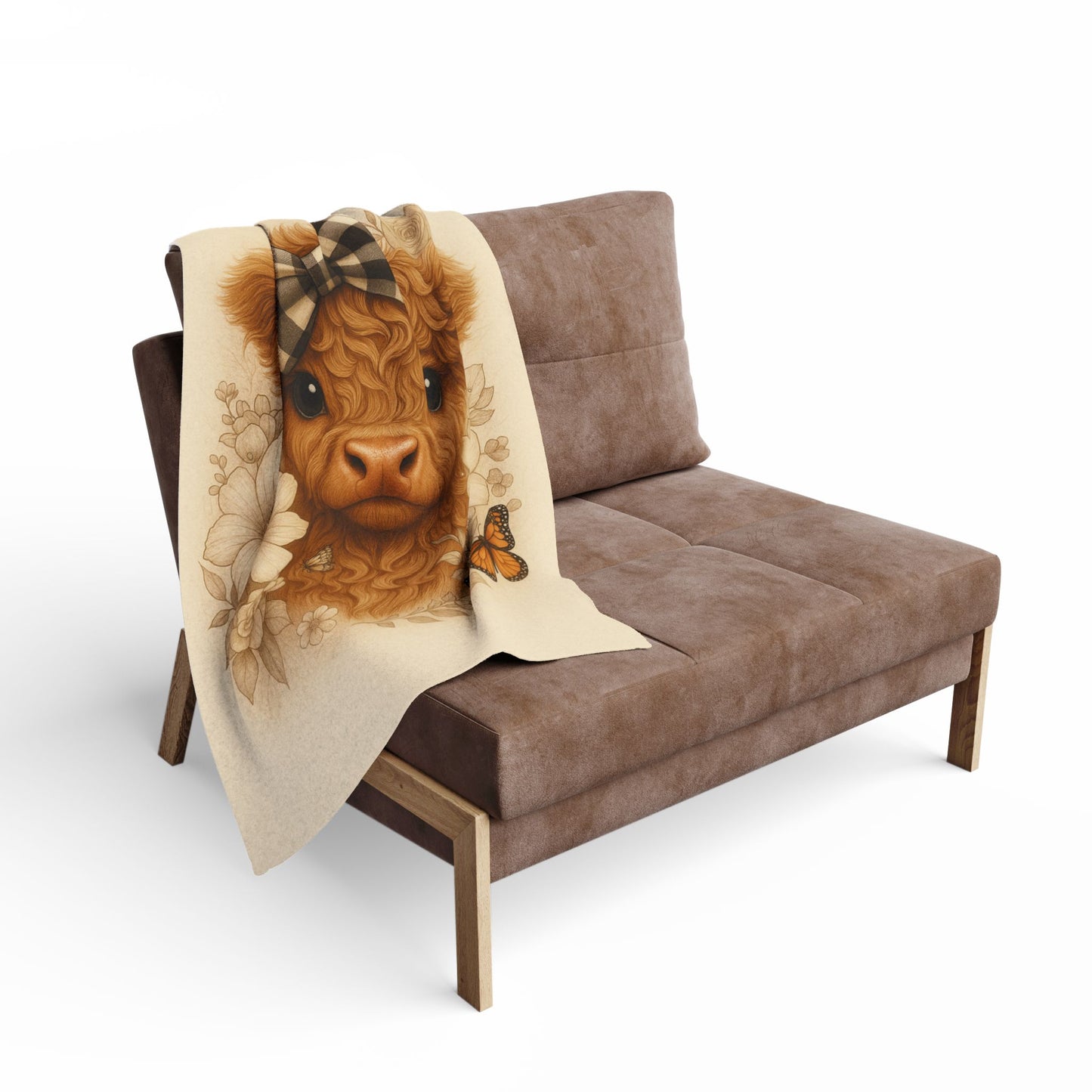 Little Calf of Mine Blanket – Cherished Keepsake Gift” | Cozy Farmhouse Fleece Blanket, Cute Cow Decor, Nursery Blanket, Animal Lover Gift