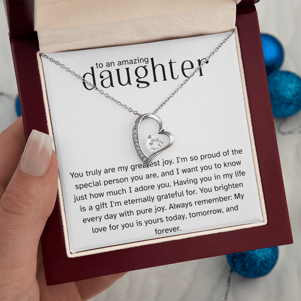 To My Lovely Daughter – Forever Love Necklace from Mom-Dad | Heartfelt Gift of Love and Pride