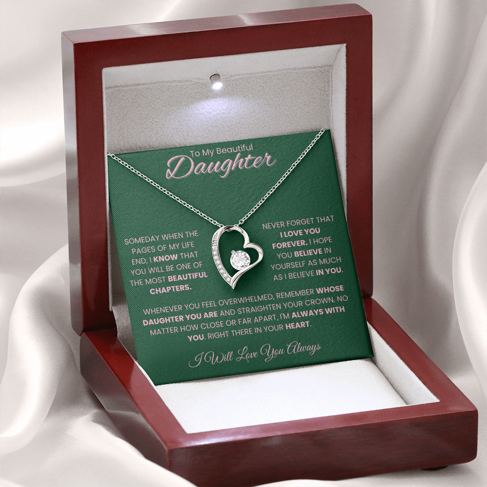 To My Beautiful Daughter – Emotional Message Card Gift From Parent | Always With You Keepsake