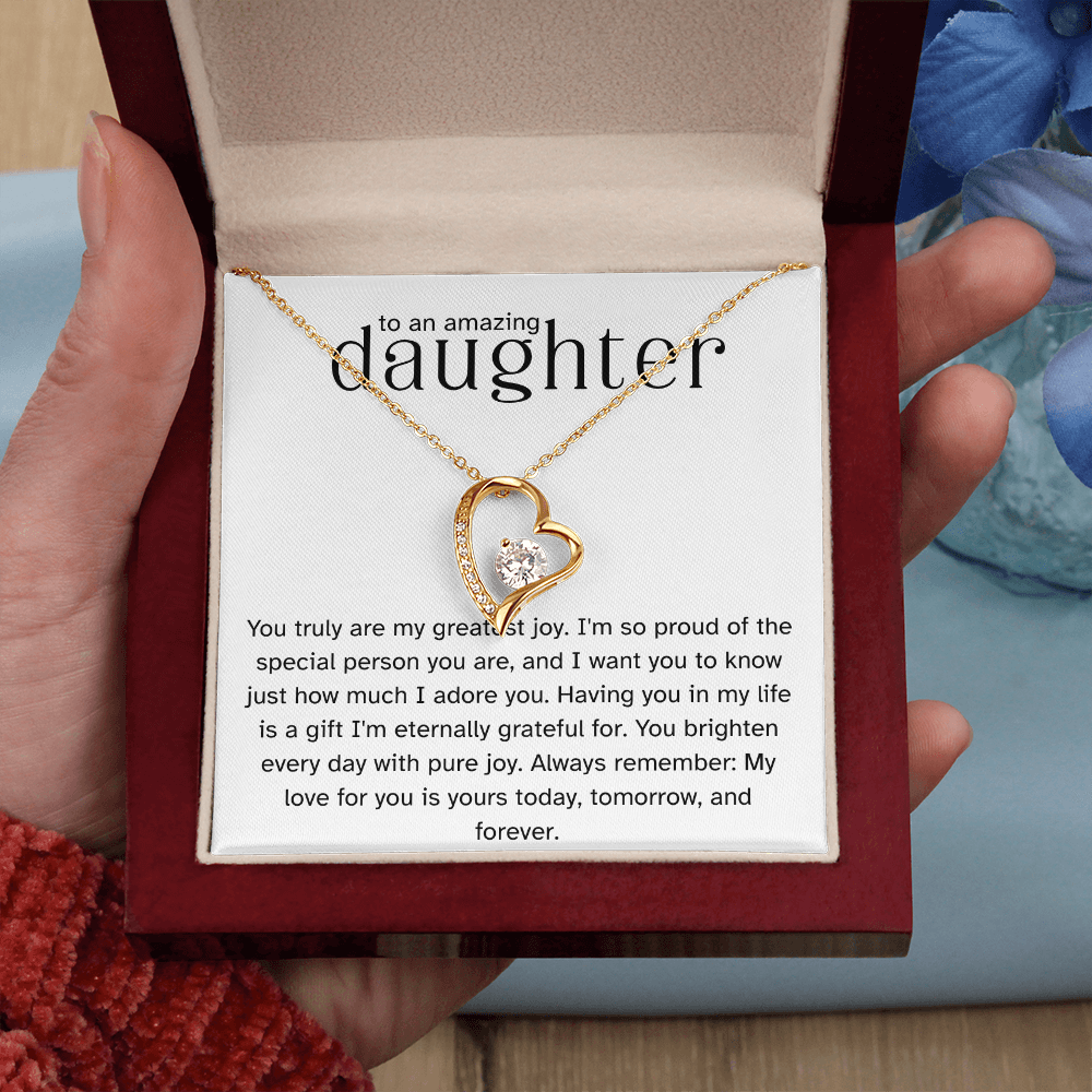 To My Lovely Daughter – Forever Love Necklace from Mom-Dad | Heartfelt Gift of Love and Pride
