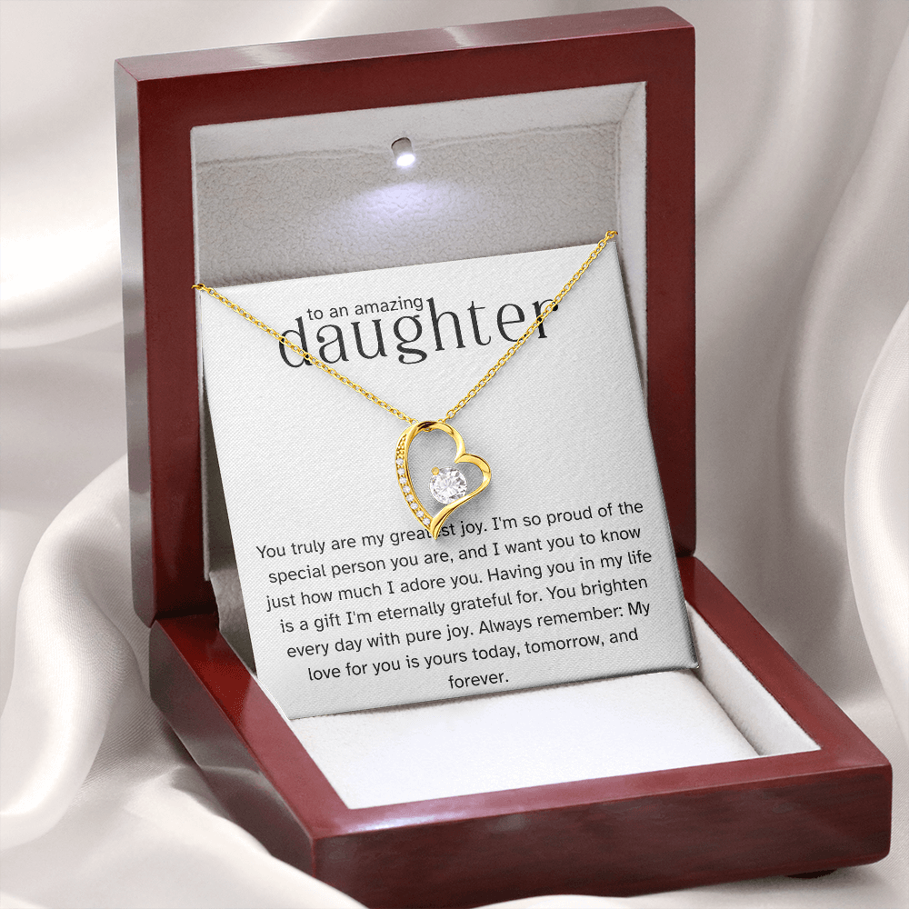 To My Lovely Daughter – Forever Love Necklace from Mom-Dad | Heartfelt Gift of Love and Pride