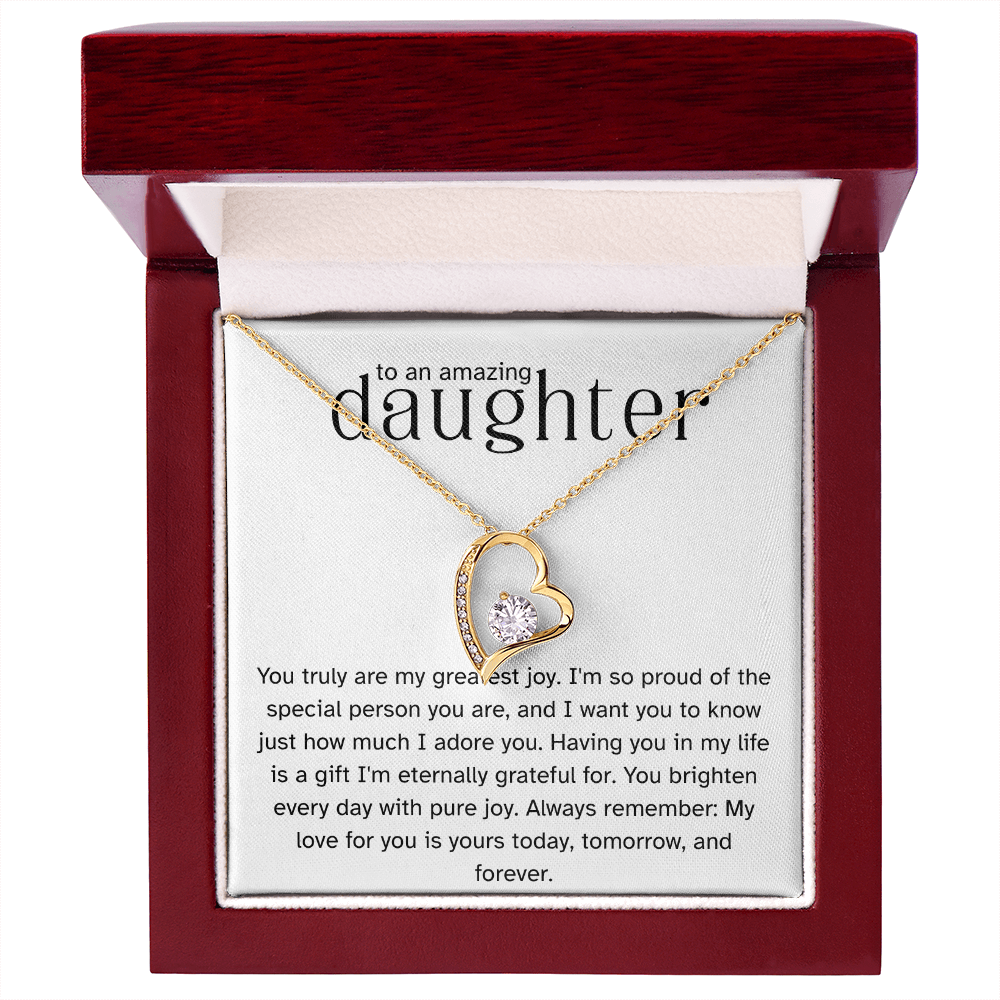 To My Lovely Daughter – Forever Love Necklace from Mom-Dad | Heartfelt Gift of Love and Pride