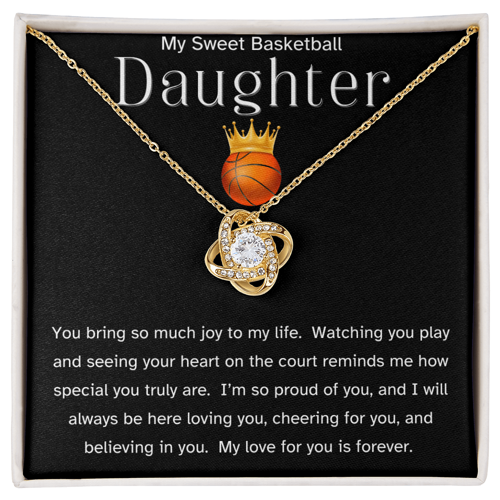 Sweet Basketball Daughter Necklace Gift – Heartfelt Message Card for Athlete Daughter, Birthday Gift from Mom or Dad, Encouragement, Christmas