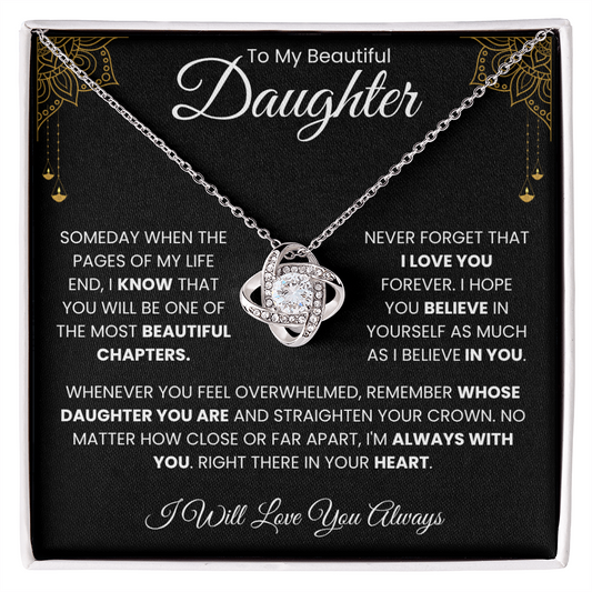 To My Beautiful Daughter – Elegant Black & Gold Message Card | Encouraging Gift from Parent