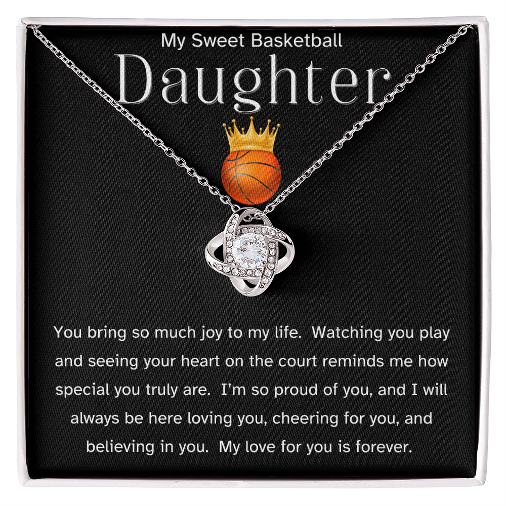 Sweet Basketball Daughter Necklace Gift – Heartfelt Message Card for Athlete Daughter, Birthday Gift from Mom or Dad, Encouragement, Christmas