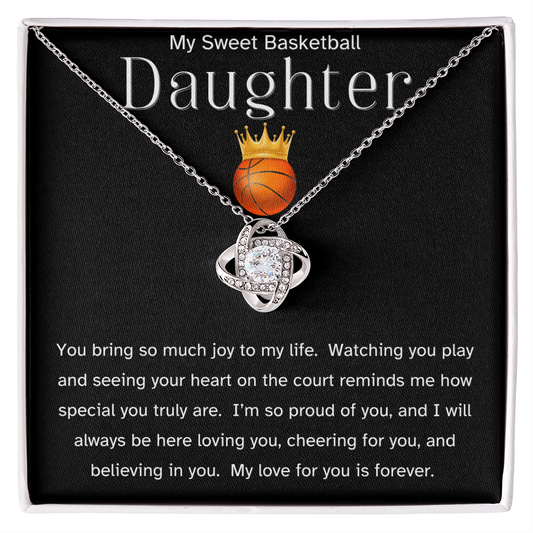 Sweet Basketball Daughter Necklace Gift – Heartfelt Message Card for Athlete Daughter, Birthday Gift from Mom or Dad, Encouragement, Christmas
