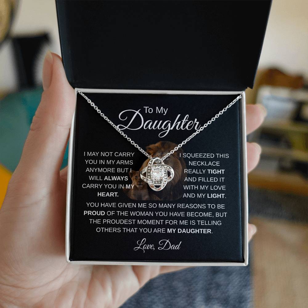To My Daughter – Love Knot Necklace From Dad