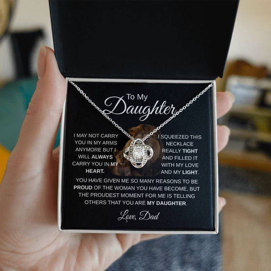 To My Daughter – Love Knot Necklace From Dad