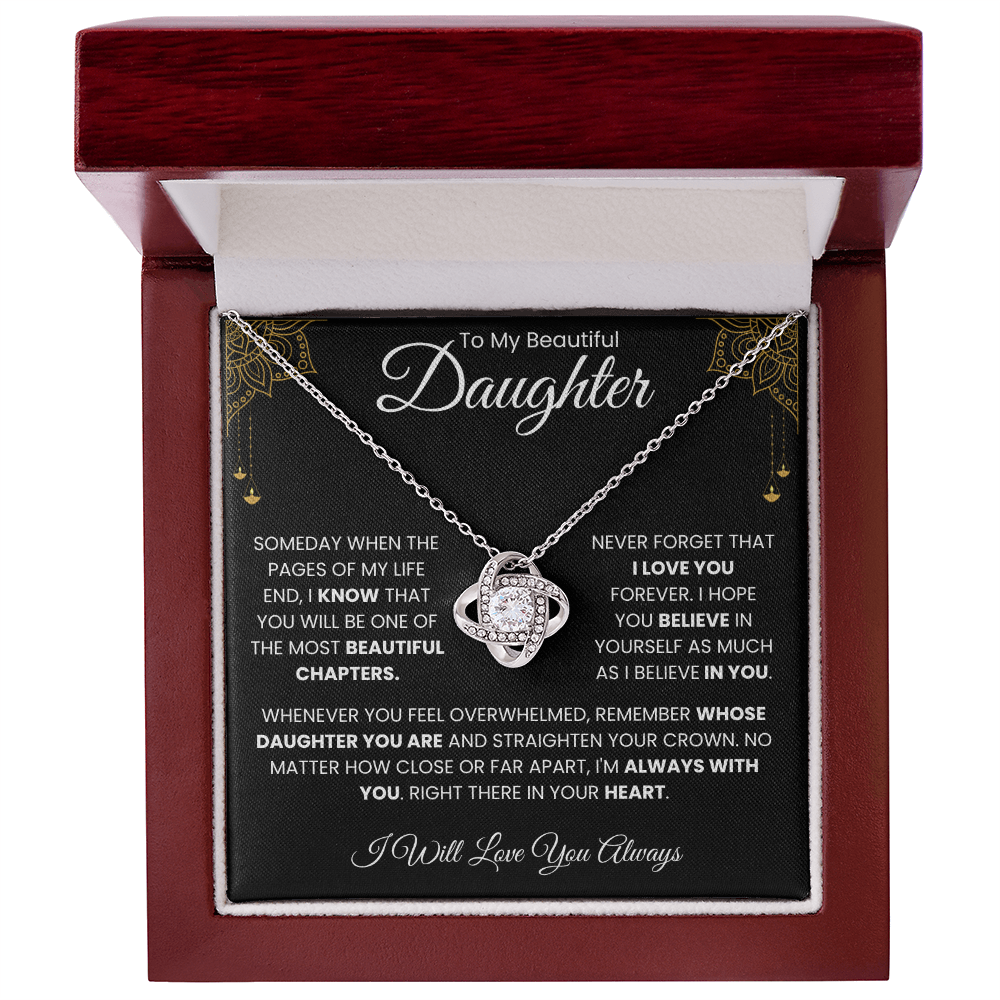To My Beautiful Daughter – Elegant Black & Gold Message Card | Encouraging Gift from Parent