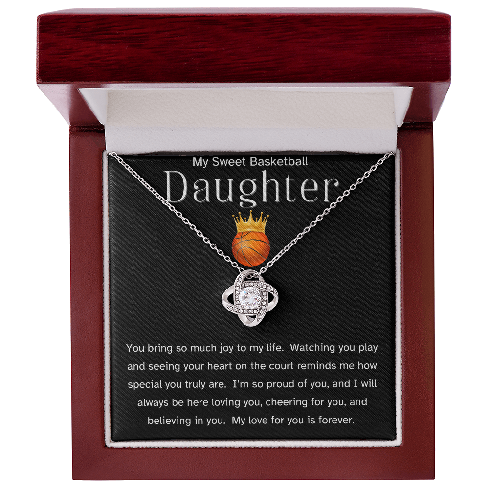 Sweet Basketball Daughter Necklace Gift – Heartfelt Message Card for Athlete Daughter, Birthday Gift from Mom or Dad, Encouragement, Christmas