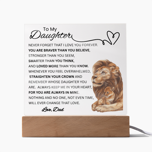 To My Daughter – From Dad | Acrylic LED Keepsake