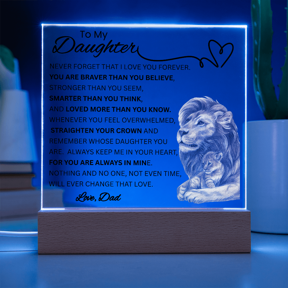 To My Daughter – From Dad | Acrylic LED Keepsake