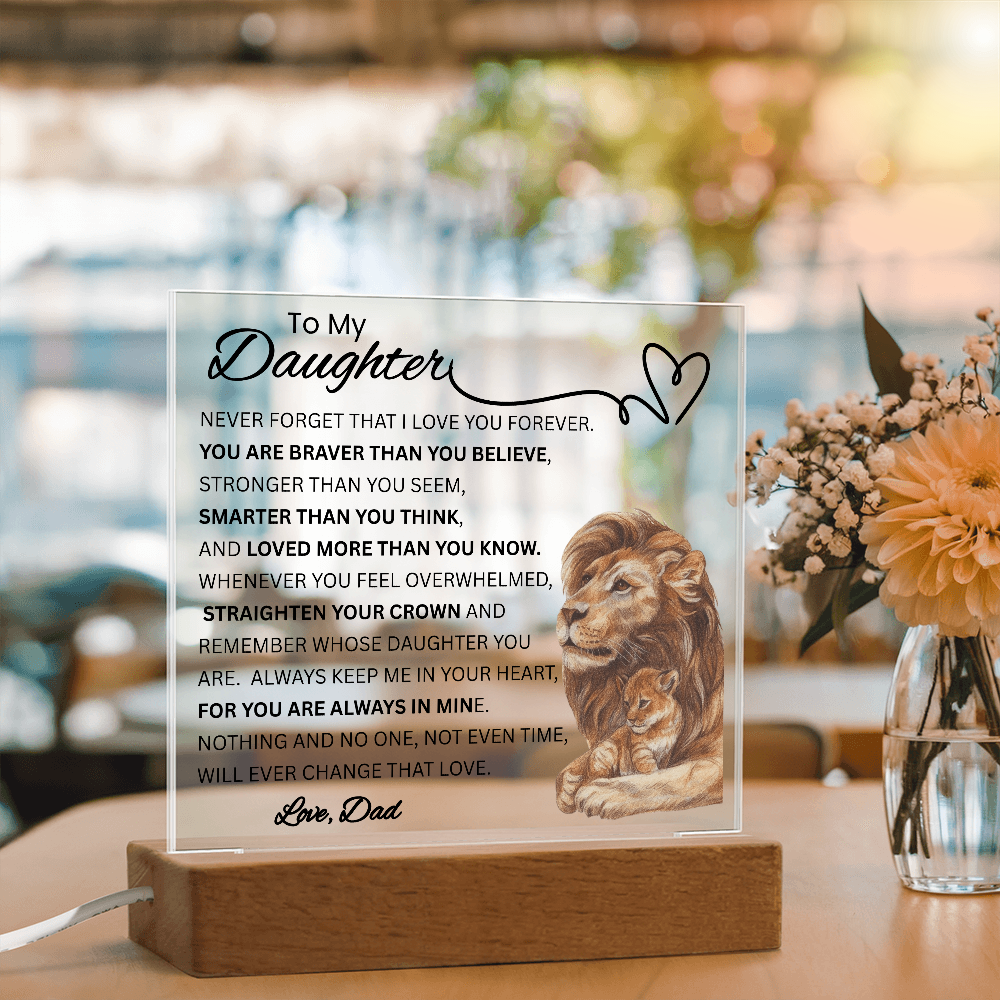 To My Daughter – From Dad | Acrylic LED Keepsake