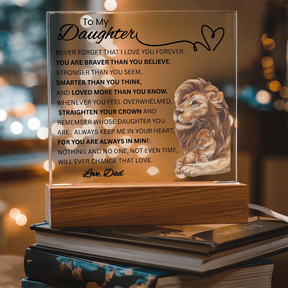 To My Daughter – From Dad | Acrylic LED Keepsake