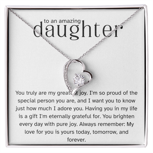 To My Lovely Daughter – Forever Love Necklace from Mom-Dad | Heartfelt Gift of Love and Pride