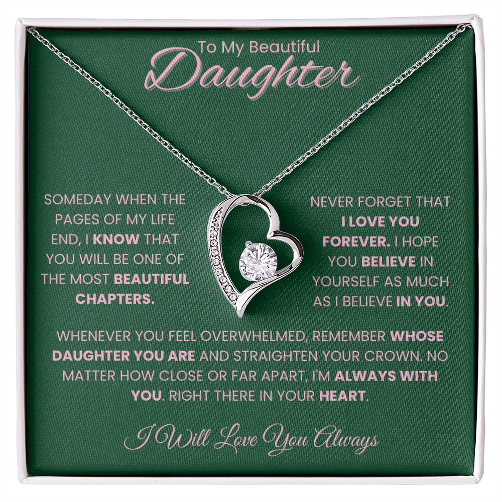To My Beautiful Daughter – Emotional Message Card Gift From Parent | Always With You Keepsake