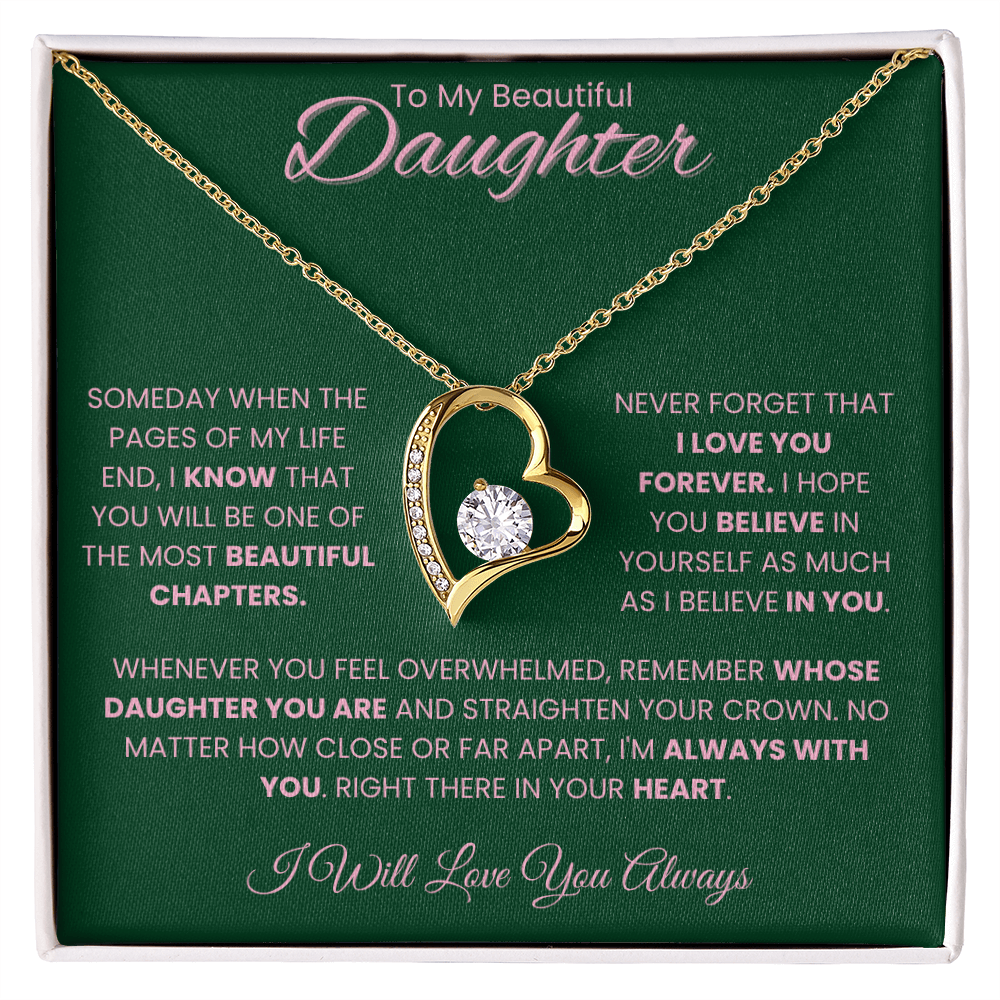 To My Beautiful Daughter – Emotional Message Card Gift From Parent | Always With You Keepsake