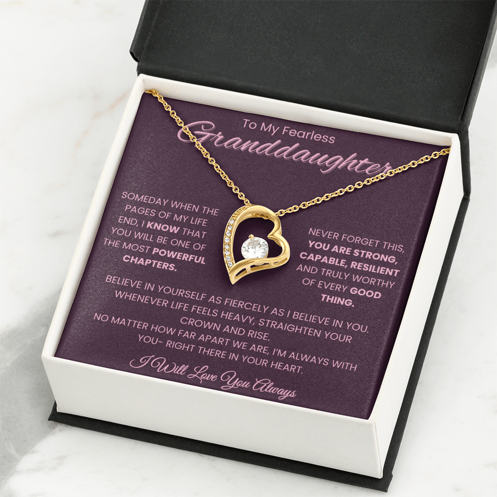 To My Fearless Granddaughter – Empowering Message Card | Strong, Resilient & Loved | Forever Love Necklace