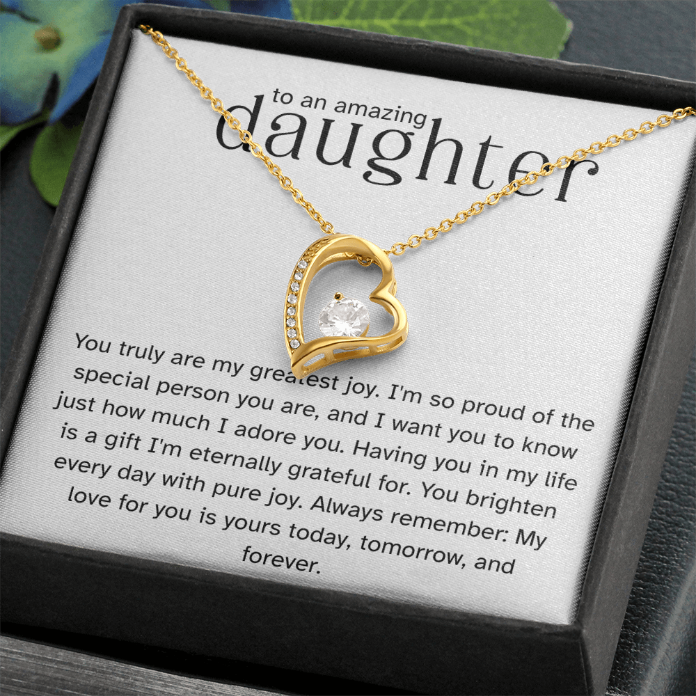To My Lovely Daughter – Forever Love Necklace from Mom-Dad | Heartfelt Gift of Love and Pride