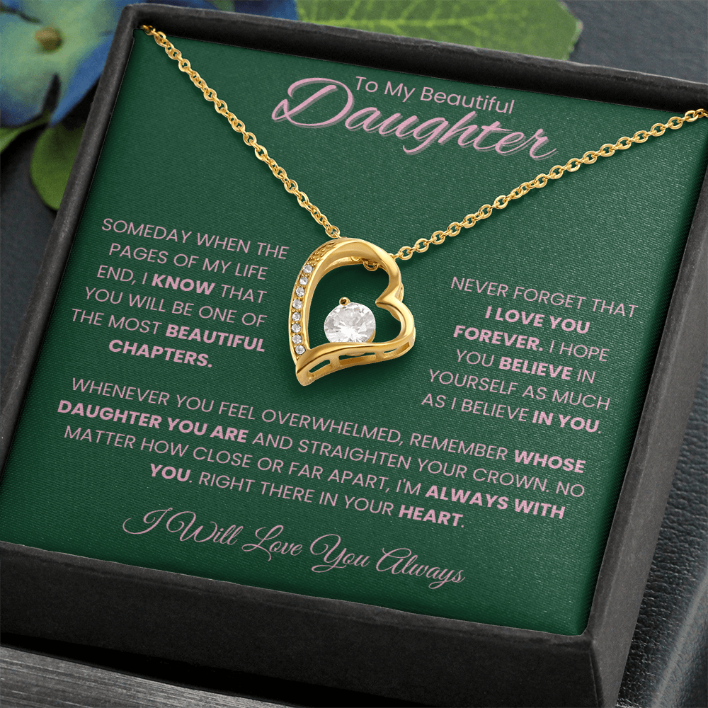 To My Beautiful Daughter – Emotional Message Card Gift From Parent | Always With You Keepsake