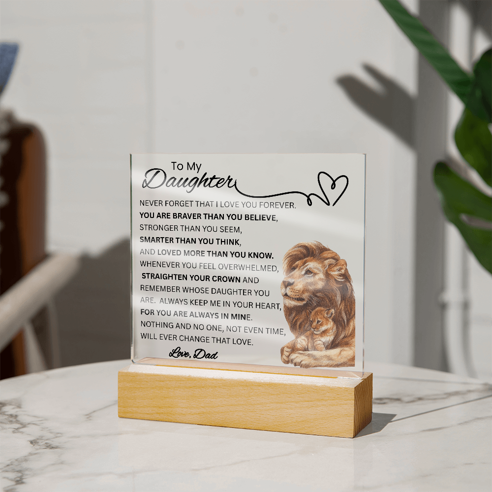 To My Daughter – From Dad | Acrylic LED Keepsake