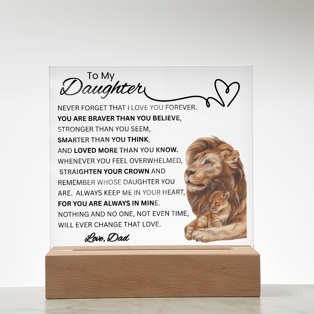 To My Daughter – From Dad | Acrylic LED Keepsake