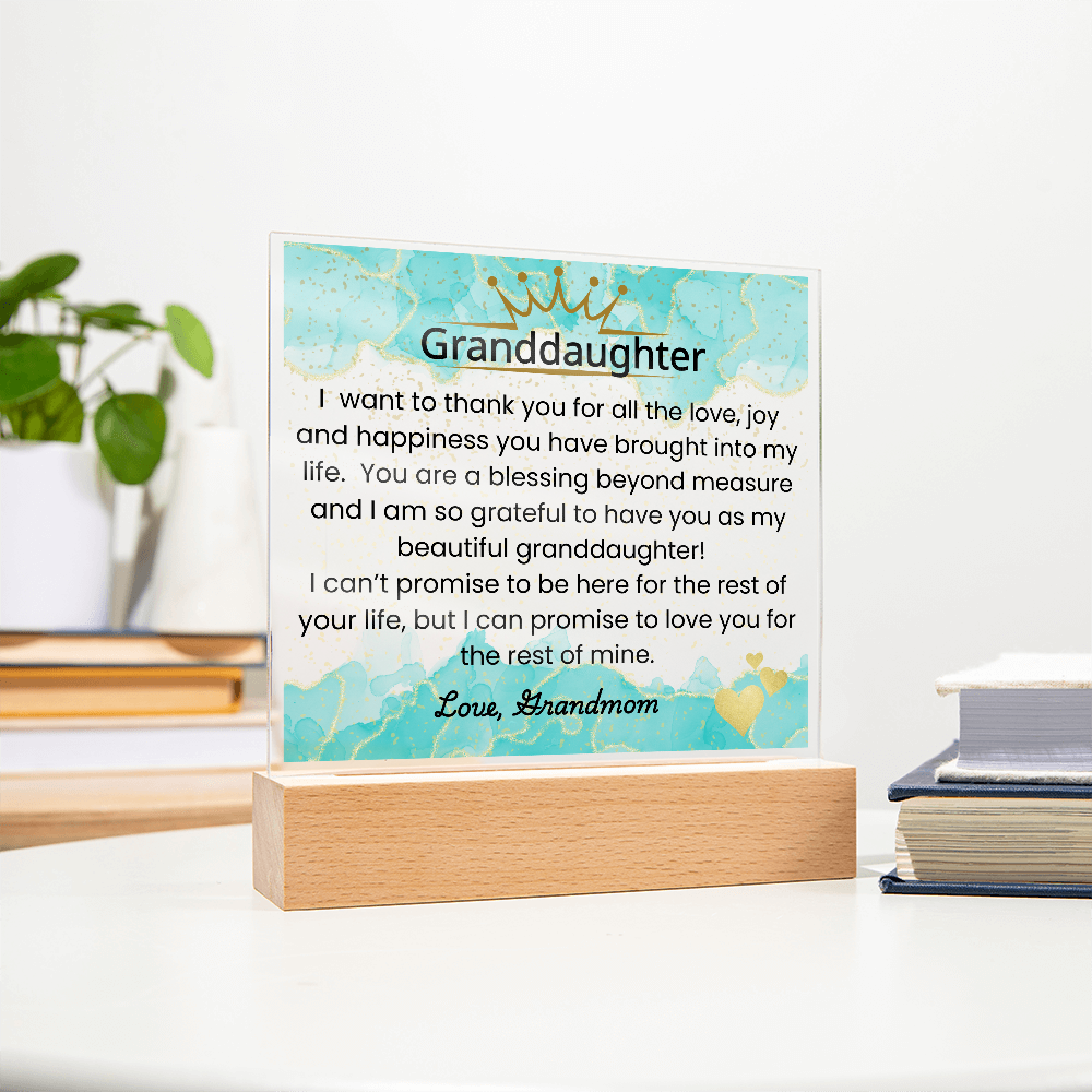 To My Granddaughter – Acrylic LED Plaque Gift from Grandmom