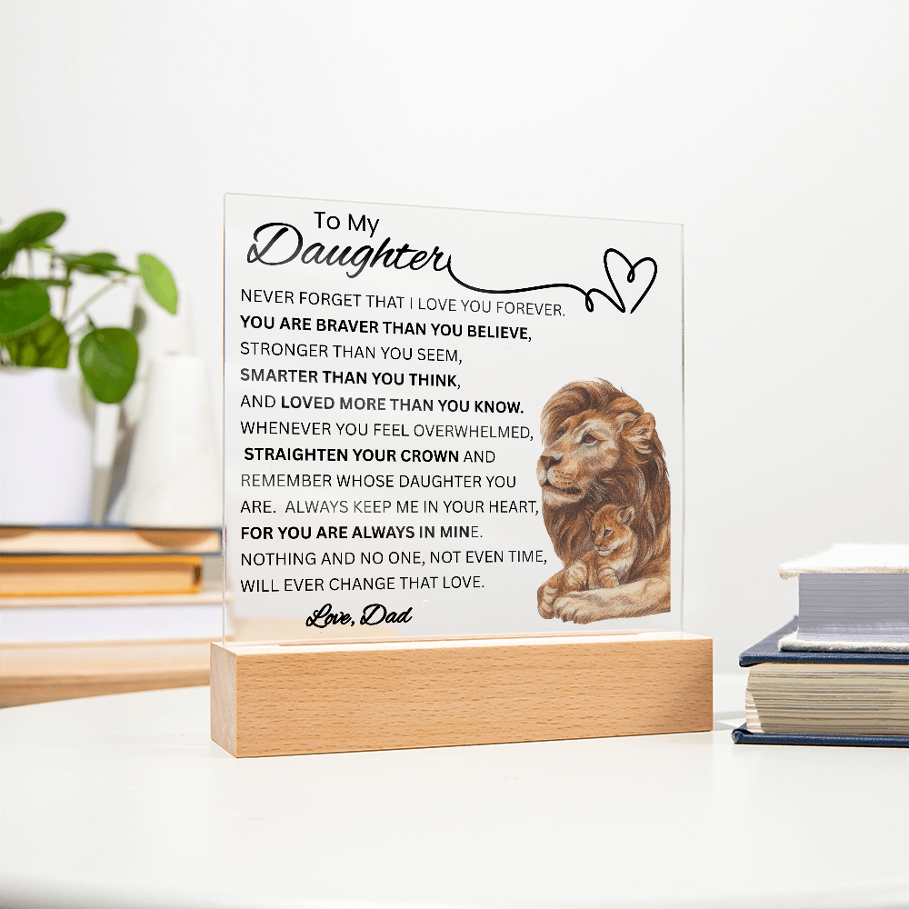 To My Daughter – From Dad | Acrylic LED Keepsake