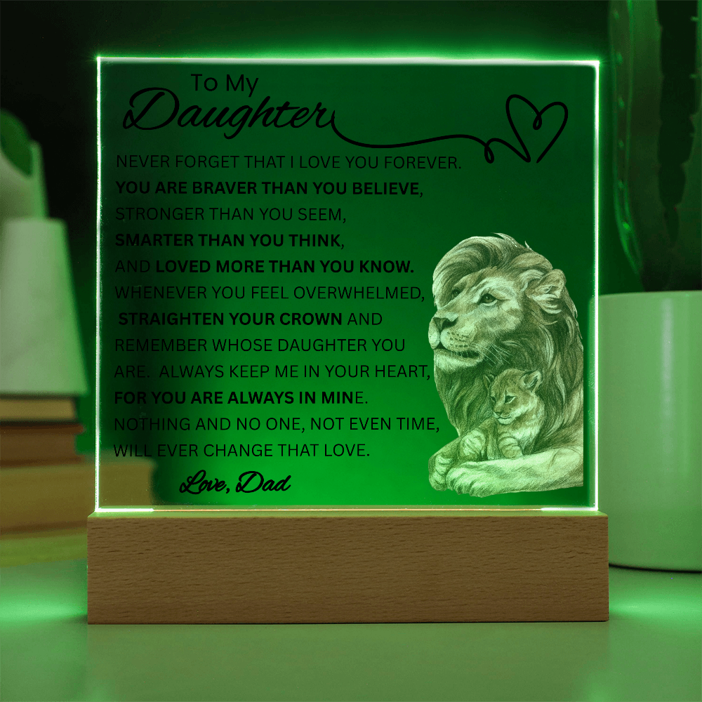 To My Daughter – From Dad | Acrylic LED Keepsake