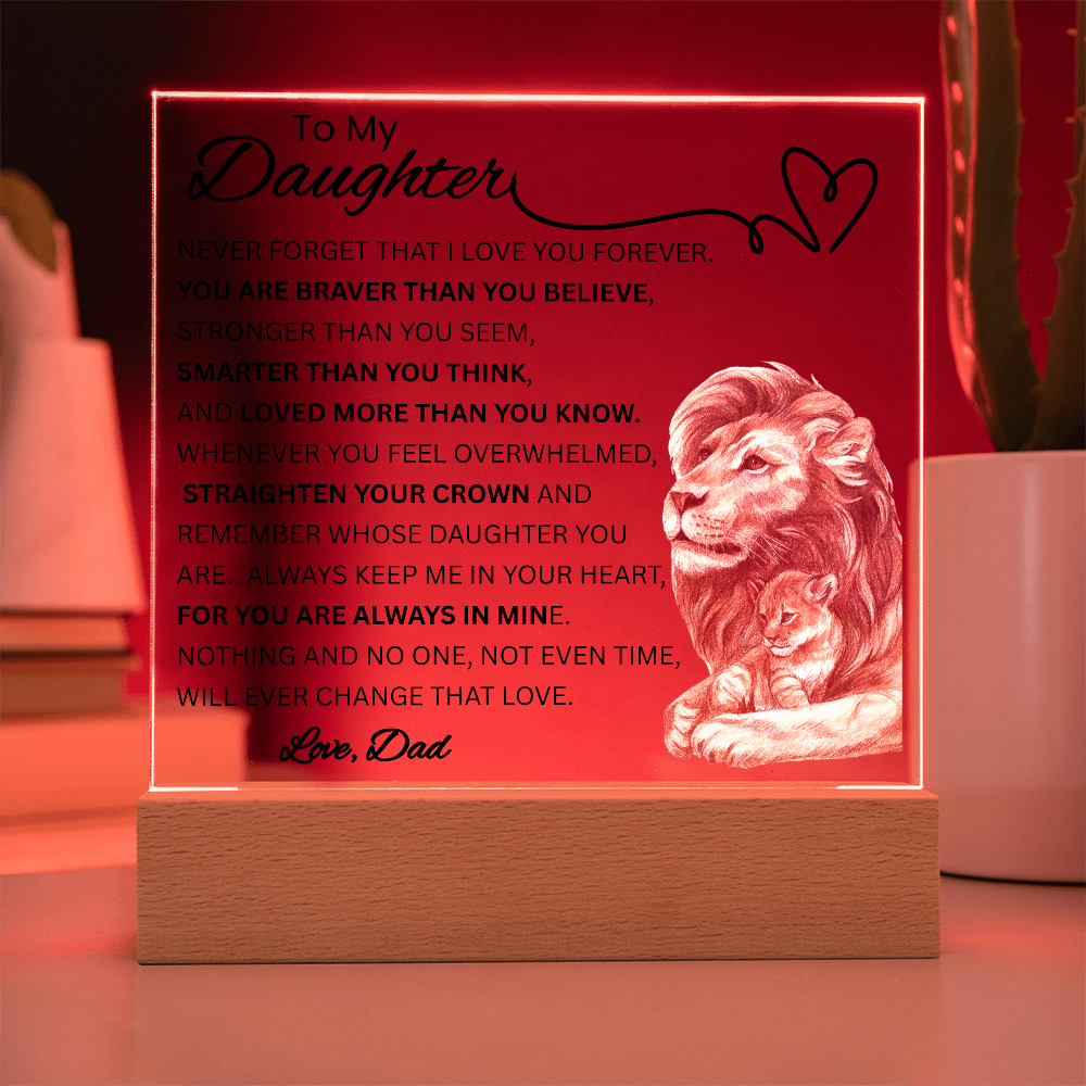 To My Daughter – From Dad | Acrylic LED Keepsake